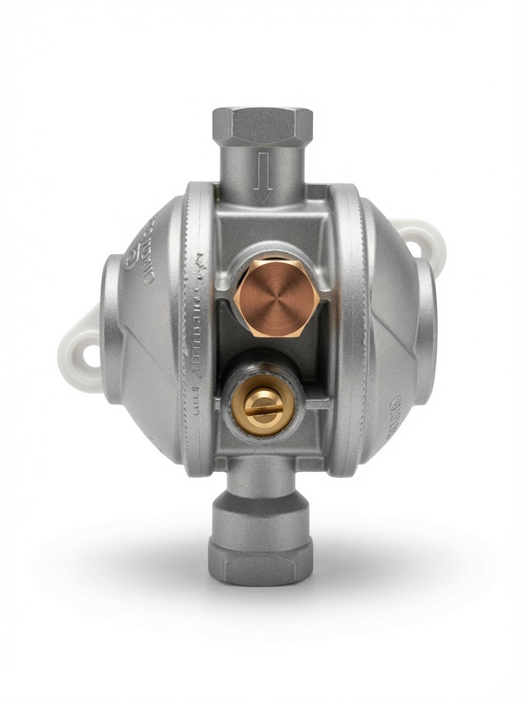Cavagna 37mbar Single Cylinder Gas Regulator with OPSO - 4kg/hr