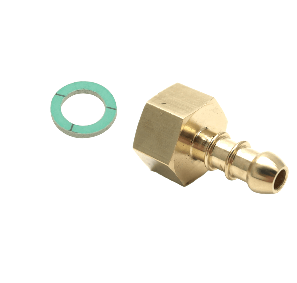 1/2 inch Brass BSP Female Fitting 10mm Fulham Nozzle to fit 8mm I/D Hose, Includes Washer for Secure Fit, Ideal for Gas Appliance Connections