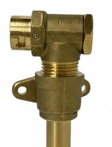 Angled Micropoint Bayonet Gas Cooker Socket with Backplate - Male 15mm Standpipe