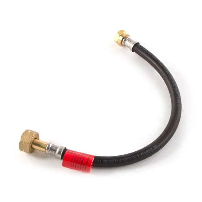 0.89m Butane Nut (Irish F-Valve) x W20 Caravan Gas Hose Pigtail