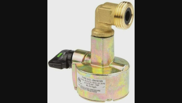 Demonstration video showing the installation and functionality of the Kosangas Gaslow 27mm Clip-on Adaptor, converting 27mm clip-on gas cylinders to 21.8LH screw thread, with a 90-degree outlet for easy connection to various gas cylinders.