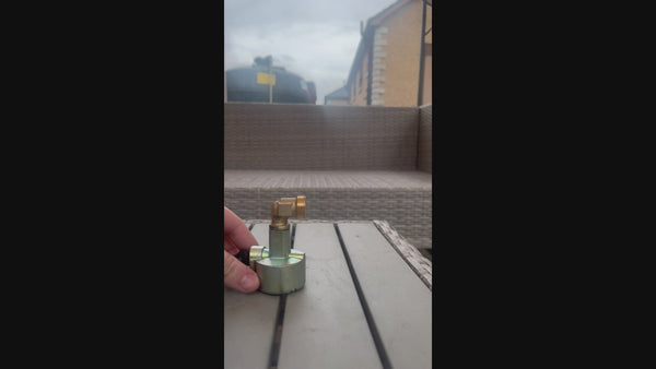 Video demonstrating the installation and use of the Conversion Adaptor Kit, showing how the POL and 27mm adaptors are connected to a propane regulator and patio cylinder for a seamless gas setup conversion.