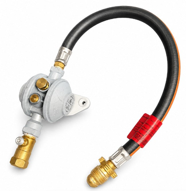 Cavagna 37mbar Single Cylinder OPSO Regulator Kit with 1/4" POL Pigtail & Test Point - 4kg/hr