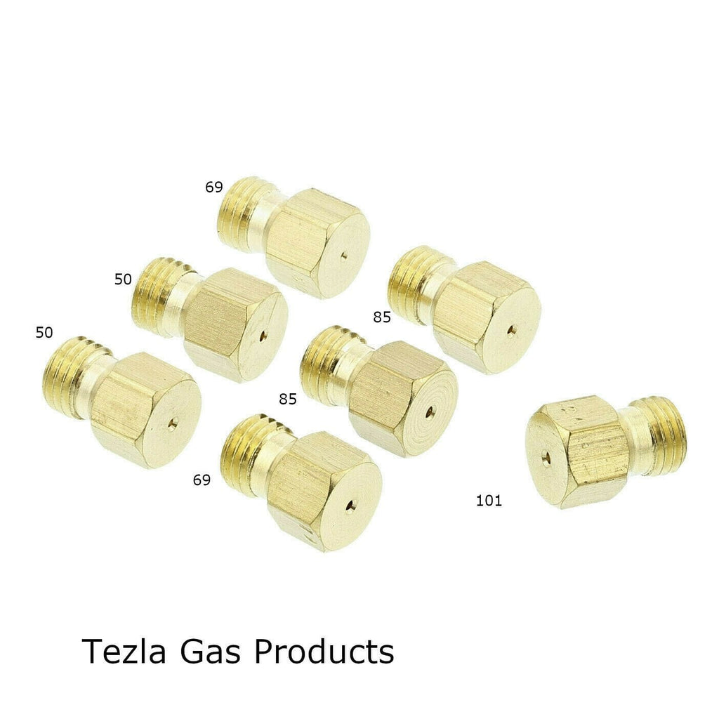 SET OF 7 x UNIVERSAL GAS JETS FOR  LPG PROPANE GAS BURNERS-THREAD M6