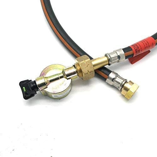 21mm Butane Nut Clip-On Adapter with 500mm High-Pressure Gas Hose, suitable for use with Butane and Propane Cylinders. Includes self-adhesive safety label and is made in the EU. Compatible with 7kg and 15kg Calor/Flo-Gas cylinders. Comes with an instruction leaflet.